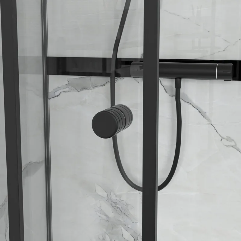 Duschkabin 90x90cm | Aluminium & säkerhetsglas | Svart ram - Hus & renovering - Kök & bad - Badrum - Duschar