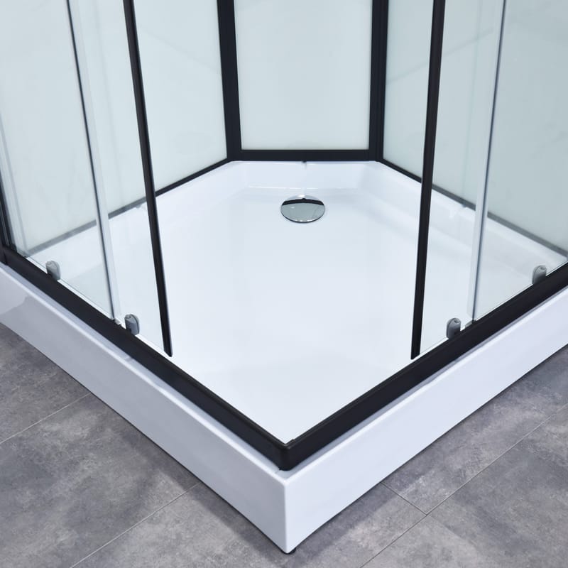 Duschkabin fyrkantig, svart, 5mm, 900x900x2150mm - Hus & renovering - Kök & bad - Badrum - Duschar