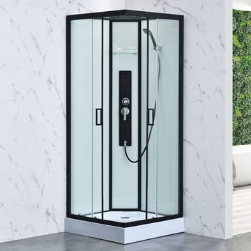 Duschkabin fyrkantig, svart, 5mm, 900x900x2150mm - Hus & renovering - Kök & bad - Badrum - Duschar