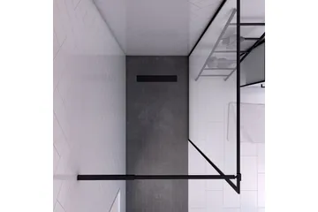Gullebo Glasvägg 200 cm - Svart - Hus & renovering - Kök & bad - Badrum - Duschar - Duschväggar