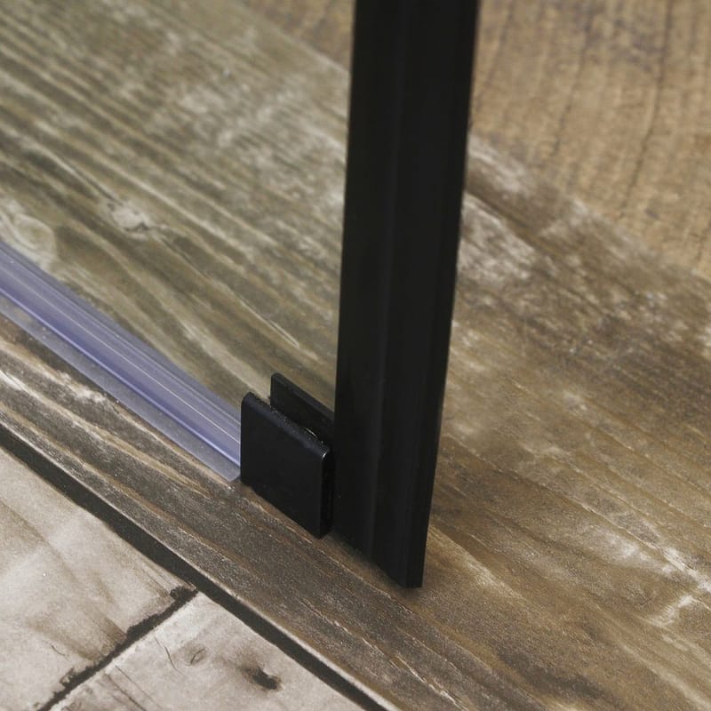 Mångsidig Duschvägg Rak Vägg Svart Klarglas 90x190 cm - Svart|Glas - Hus & renovering - Kök & bad - Badrum - Duschar - Duschväggar