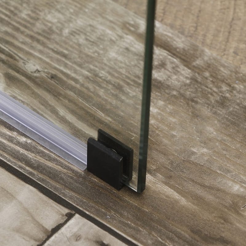 Mångsidig Duschvägg Rak Vägg Svart Klarglas 90x190 cm - Svart|Glas - Hus & renovering - Kök & bad - Badrum - Duschar - Duschväggar