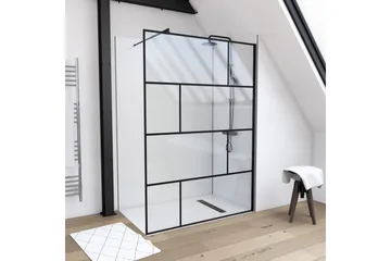 Sörby Duschvägg 140x195 cm - Svart - Hus & renovering - Kök & bad - Badrum - Duschar - Duschväggar