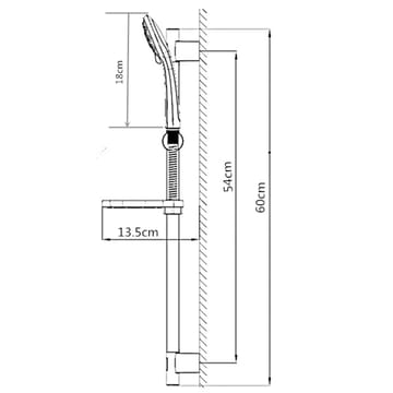 Duschset med handdusch | Höj- och sänkbar | Svart - Hus & renovering - Kök & bad - Badrum - Duscharmatur & dusch tillbehör