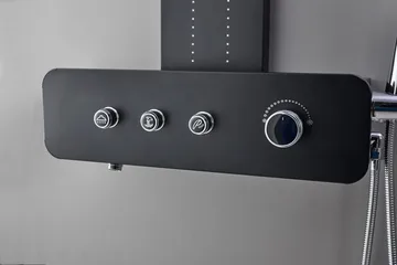 Duschpanel i svart rostfritt stål | Sylvana - Hus & renovering - Kök & bad - Badrum - Duscharmatur & dusch tillbehör