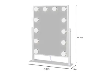 Glow Liten Sminkspegel på fot 36,5 cm med LED Belysning/Lampor Holywood spegel - Vit - Inredning - Speglar - Spegel med belysning