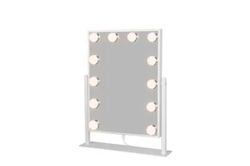 Glow Liten Sminkspegel på fot 36,5 cm med LED Belysning/Lampor Holywood spegel - Vit - Inredning - Speglar - Spegel med belysning