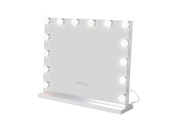Glow Sminkspegel på fot 50 cm med LED Belysning/Lampor Hollywood spegel - Vit - Inredning - Speglar - Spegel med belysning