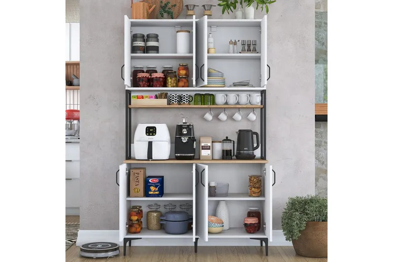 Flerfunktionsskåp Cerreta 173 Valnöt / Vit - Valnöt / Vit - Hus & renovering - Kök & bad - Kök & tvättstuga