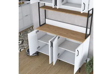 Flerfunktionsskåp Cerreta 173 Valnöt / Vit - Valnöt / Vit - Hus & renovering - Kök & bad - Kök & tvättstuga