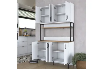 Flerfunktionsskåp Cerreta 173 Valnöt / Vit - Valnöt / Vit - Hus & renovering - Kök & bad - Kök & tvättstuga