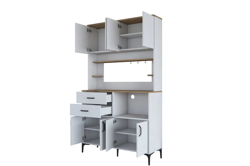 Flerfunktionsskåp Cerreta 179 Valnöt / Vit - Valnöt / Vit - Hus & renovering - Kök & bad - Kök & tvättstuga