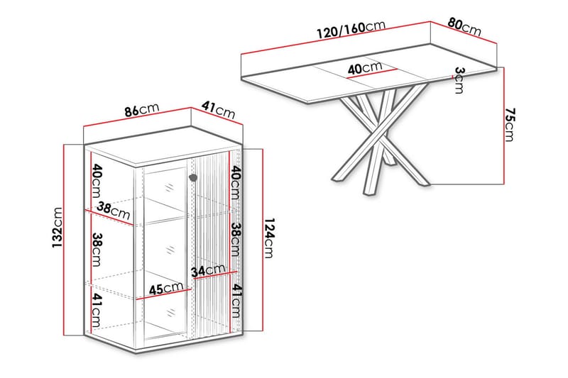 Aldbrough Möbeset för Matplats - Trä/Svart - Hus & renovering - Kök & bad - Kök & tvättstuga - Köksmöbler