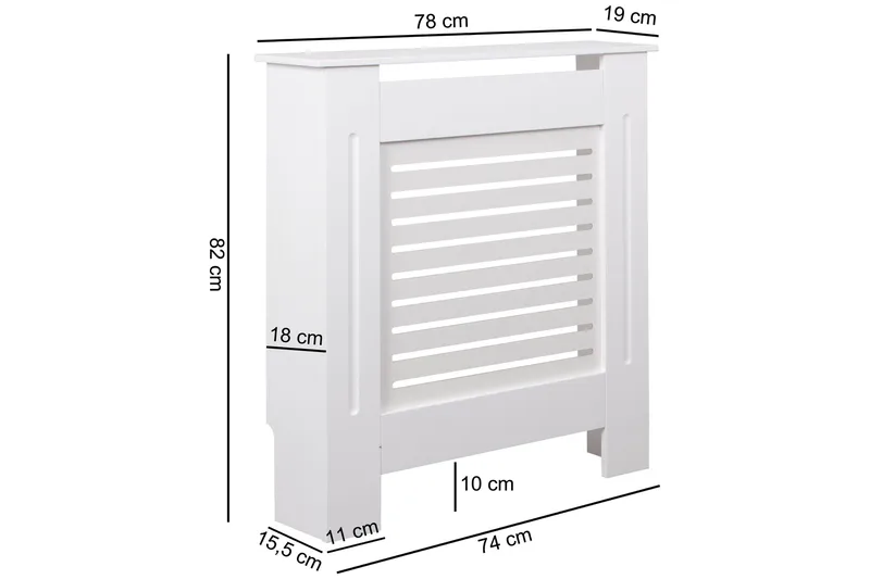 Moening Förvaringsskåp 78x19 cm - Vit - Hus & renovering - Klimatkontroll - Uppvärmning