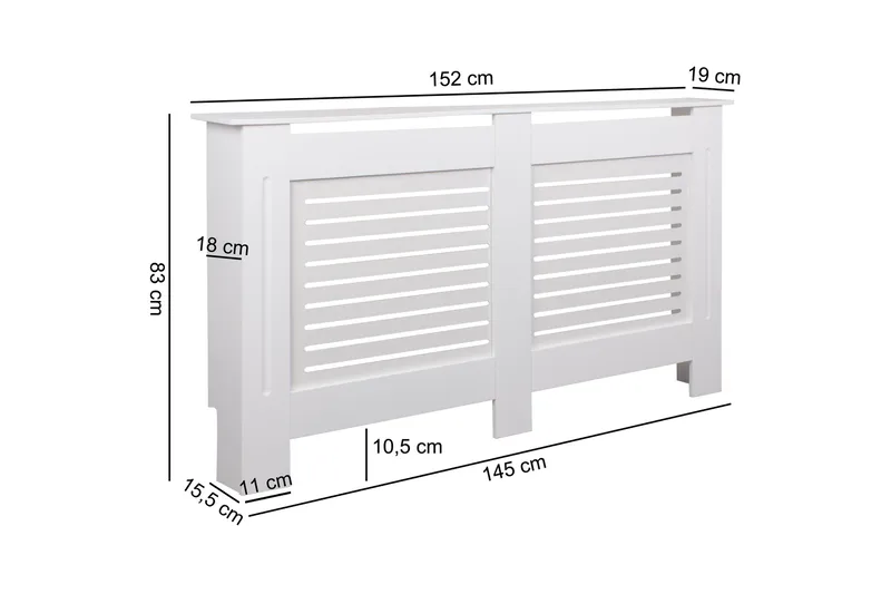 Wiemann Förvaringsskåp 152x19 cm - Vit - Hus & renovering - Klimatkontroll - Uppvärmning