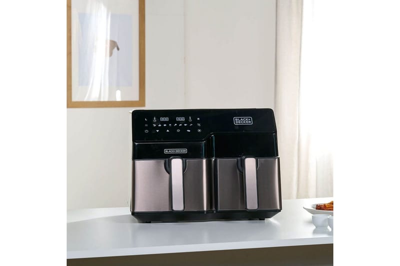 Air Fryer Black+Decker Dual Basket 2500W - Svart||Silver - Hushåll - Köksmaskiner