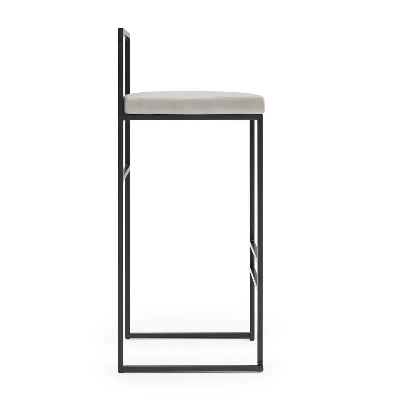 Aston barstol beige sammet - Sitthöjd 75 cm - Beige - Hushåll - Bar & vin - Barmöbler