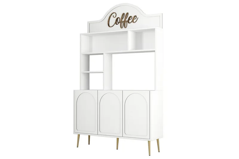 Kaffebarskåp Hazim Tre Vit / Rany - Vit / Rany - Hushåll - Bar & vin - Barmöbler