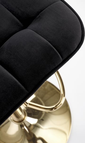 Barstol svart sammet med guldfot - Sitthöjd 62-84 cm - Svart/guld - Hushåll - Bar & vin - Barmöbler