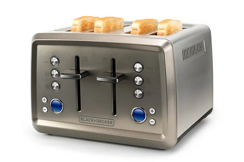 Brödrost Black+Decker 4 Fack 1960W Borstat Stål - Grå - Hushåll - Matlagning & Bakning - Köksredskap & kökstillbehör