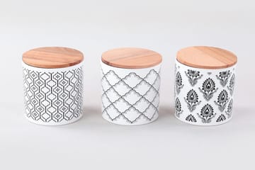 Förvaringslådor 6-pack - Vit/Svart - Hushåll - Matlagning & Bakning - Köksredskap & kökstillbehör - Flaskor & burkar