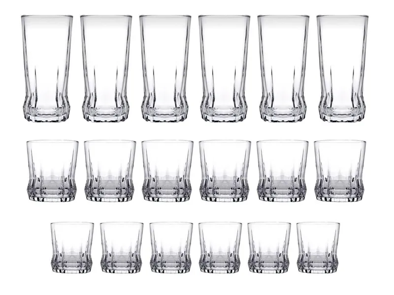 Aldren Glasservis (18 delar) 7x7x14 cm - Transparent - Hushåll - Servering & Dukning - Dricksglas