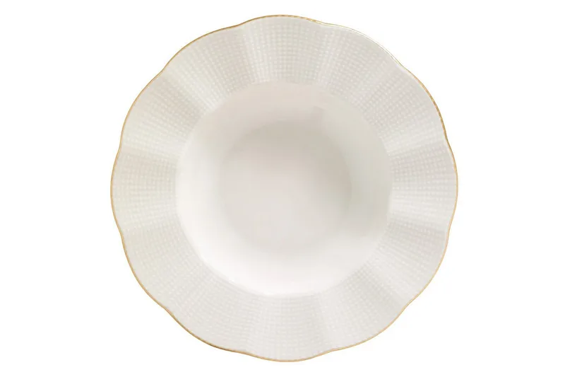 Adine Middagsservis 24 Delar Porslin - Creme/Guld - Hushåll - Servering & Dukning - Tallrikar & skålar
