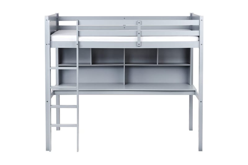 Högsäng med skrivbord Foucamont - Grå - Möbler - Barnmöbler - Barnsäng & juniorsäng - Loftsäng barn