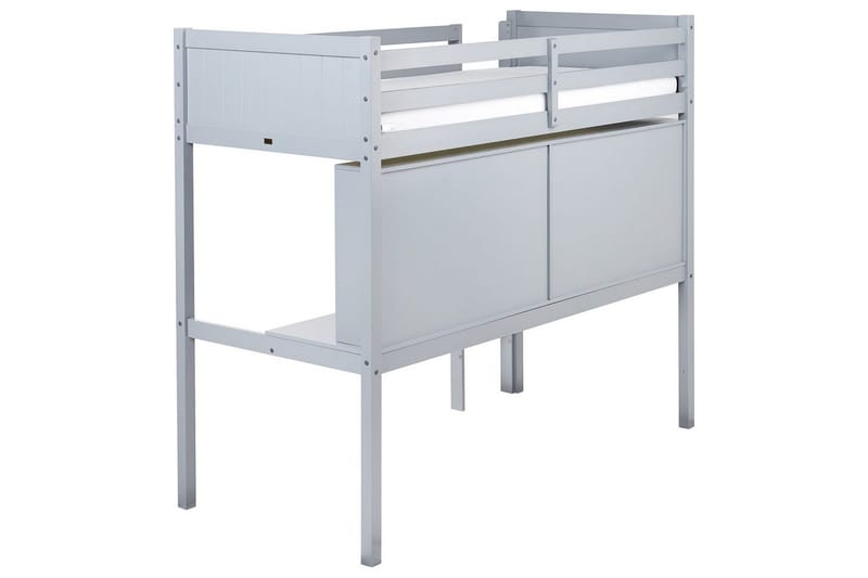 Högsäng med skrivbord Foucamont - Grå - Möbler - Barnmöbler - Barnsäng & juniorsäng - Loftsäng barn