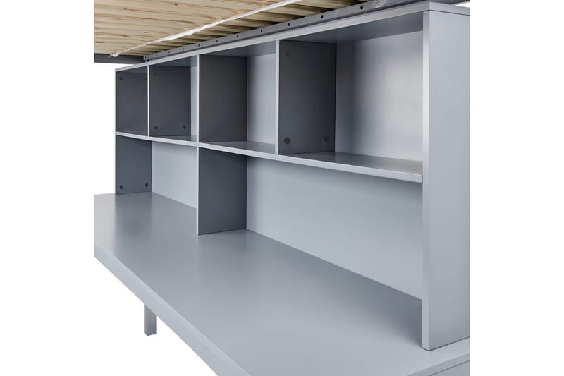 Högsäng med skrivbord Foucamont - Grå - Möbler - Barnmöbler - Barnsäng & juniorsäng - Loftsäng barn