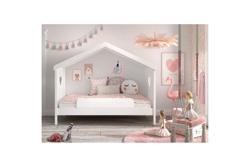Säng med fallskydd Amori Vit - Möbler - Barnmöbler - Barnsäng & juniorsäng - Hussäng