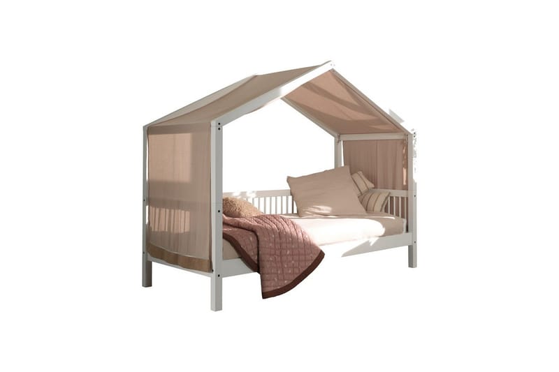 Säng med textil set Forrest Vit, Vit