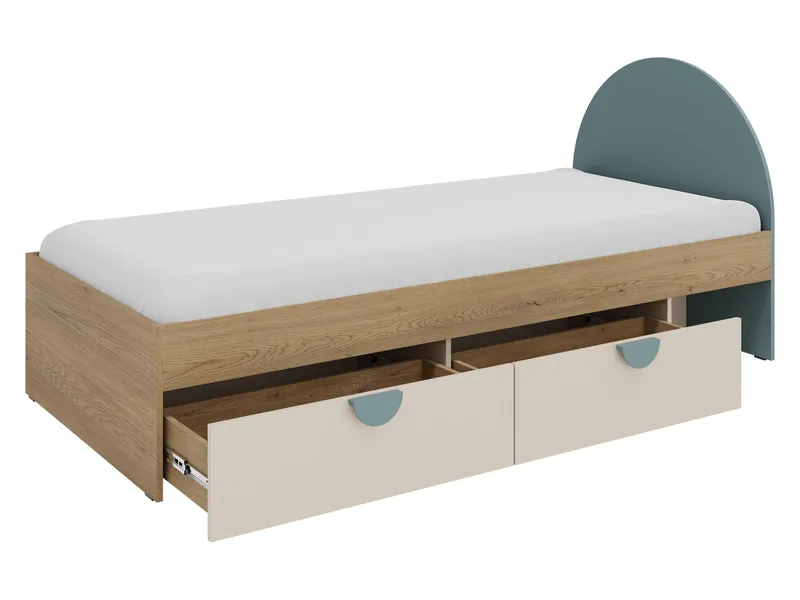 Zarek Sovrumsmöbelset - Brun, beige och blå - Möbler - Barnmöbler - Förvaring barnrum - Skåp barnrum