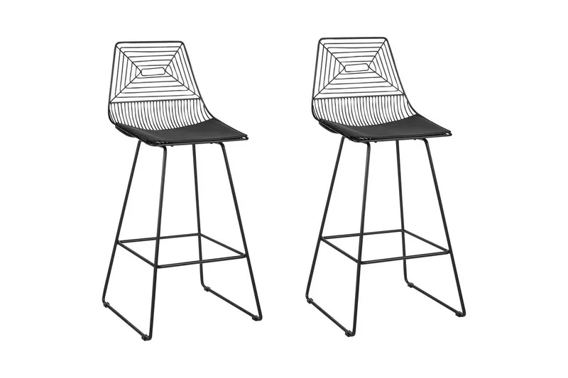 Barstol Bisbee set om 2 Svart, Svart