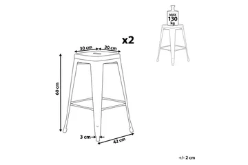 Barstol Cabrillo set om 2 60 cm - 60 cm - Möbler - Stolar & fåtöljer - Barstol & barpall