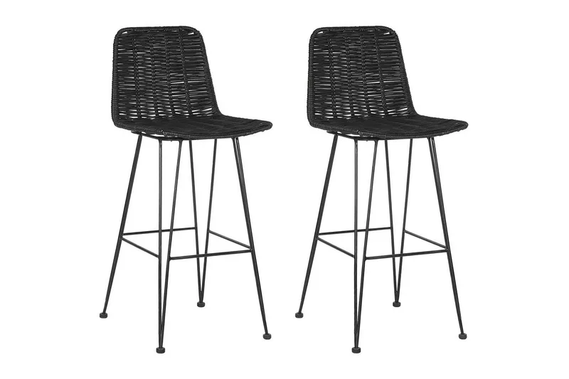 Barstol Cassita set om 2 Svart, Svart