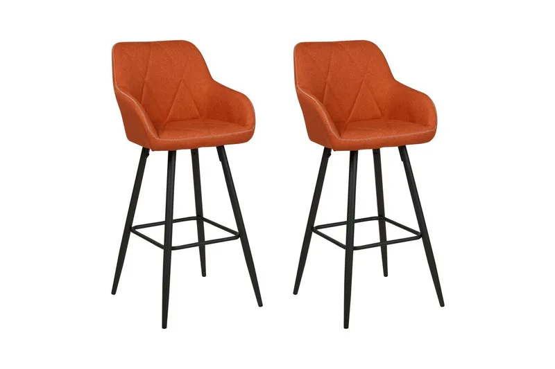 Barstol Darien set om 2 Orange-Svart, Orange-Svart