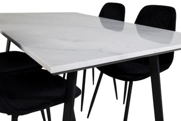 Admira Matgrupp 140 cm inkl 4 Ypas Stolar - Marmor/Vit/Svart - Möbler - Bord & matgrupper - Matgrupper