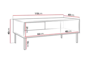 Akiko Soffbord 110 cm Rektangulärt med Hyllor i Trä - Grön - Möbler - Bord & matgrupper - Soffbord