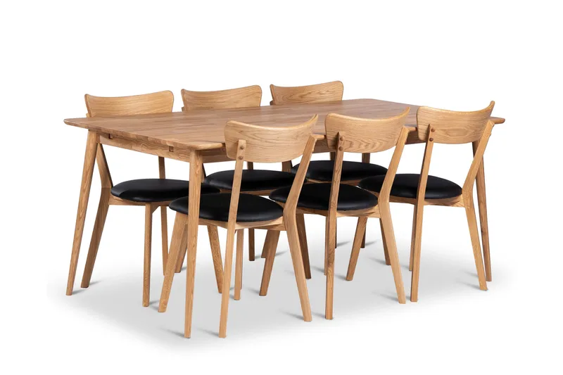 Alborg Matgrupp 180 cm med 6 Eksjö Stolar i massivt trä
