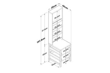 Aldros Sminkbord 35 cm - Vit - Möbler - Bord & matgrupper - Sminkbord & toalettbord