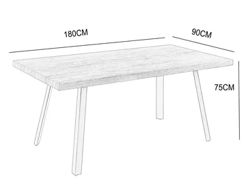 Algot Rektangulärt Matbord 180 cm i Trä och Metall med Ekutseende - Natur|Svart - Möbler - Bord & matgrupper - Matbord & köksbord