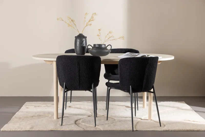 Andy Matbord 180x90 cm med 4 Modesto Matstol