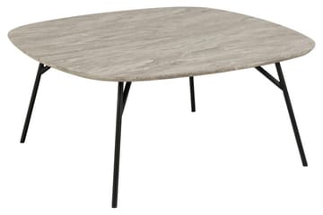 Arwina Kvadratiskt Soffbord 90 cm i Marmor med Metallben - Grå - Möbler - Bord & matgrupper - Soffbord