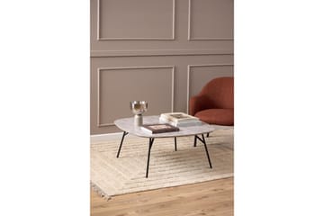 Arwina Kvadratiskt Soffbord 90 cm i Marmor med Metallben - Grå - Möbler - Bord & matgrupper - Soffbord