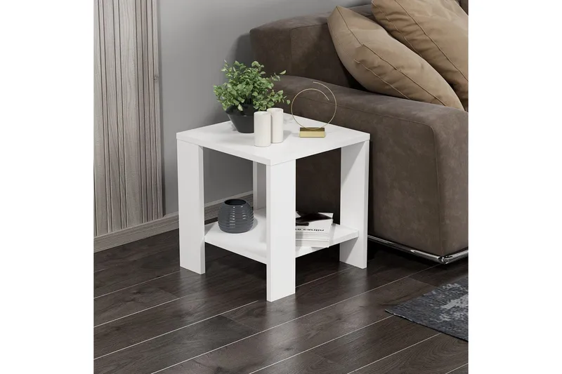Asrel Sidobord 40 cm - Vit - Möbler - Bord & matgrupper - Avlastningsbord - Lampbord