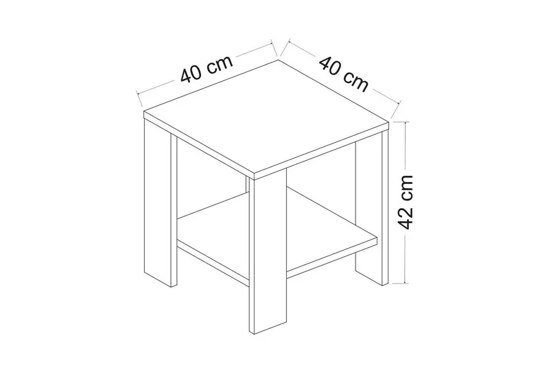 Asrel Sidobord 40 cm - Vit - Möbler - Bord & matgrupper - Avlastningsbord - Lampbord