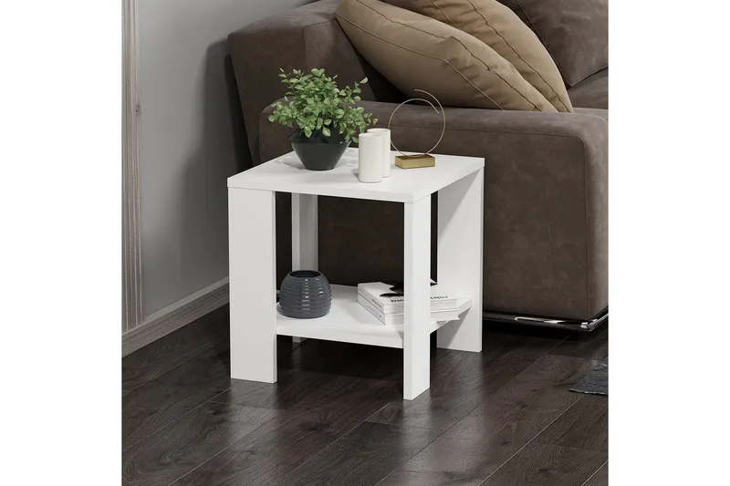 Asrel Sidobord 40 cm - Vit - Möbler - Bord & matgrupper - Avlastningsbord - Lampbord