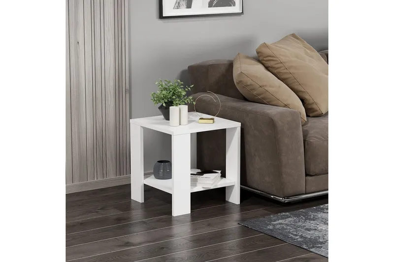 Asrel Sidobord 40 cm - Vit - Möbler - Bord & matgrupper - Avlastningsbord - Lampbord
