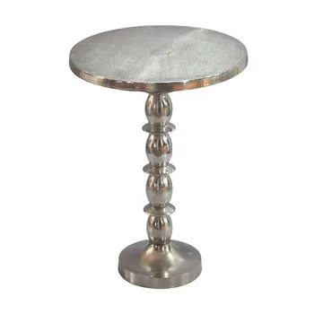 Dalor Runt sidobord 40 cm i aluminium med rå finish - silver - Möbler - Bord & matgrupper - Avlastningsbord - Konsolbord & sidobord
